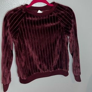 burgundy super soft velvet long sleeve